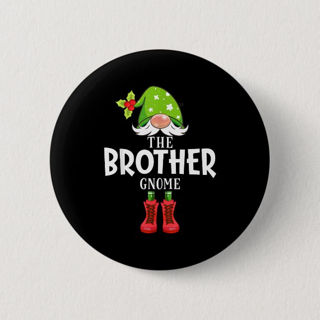 Badge Rond 5 Cm Christmas Matching Family The Brother Gnome  (Devant)