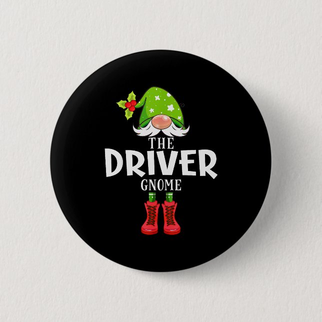 Badge Rond 5 Cm Christmas Matching Family The Driver Gnome  (Devant)