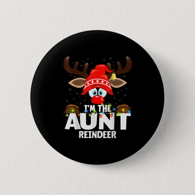 Badge Rond 5 Cm Christmas Matching I'm The Aunt Reindeer  (Devant)
