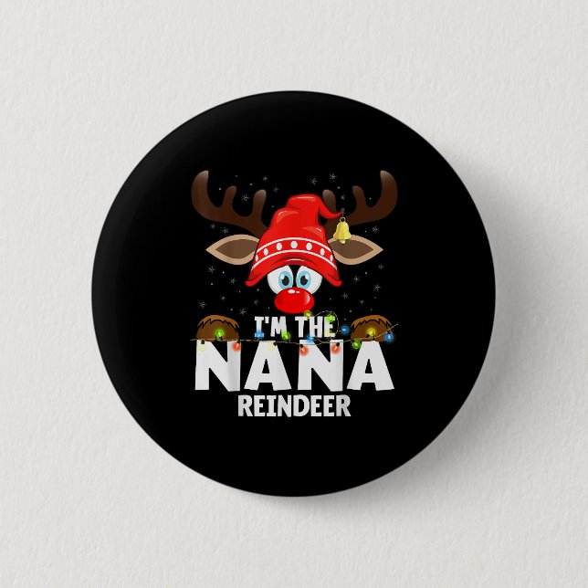 Badge Rond 5 Cm Christmas Matching I'm The Nana Reindeer  (Devant)