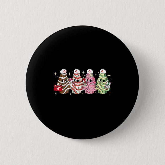 Badge Rond 5 Cm Christmas Nurse Tree Cake Emergency Christmas Rn E (Devant)