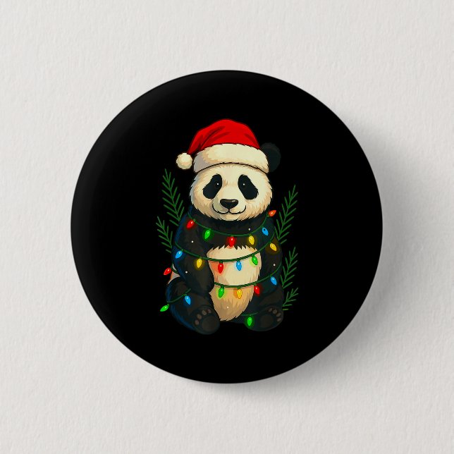 Badge Rond 5 Cm Christmas Panda  (Devant)