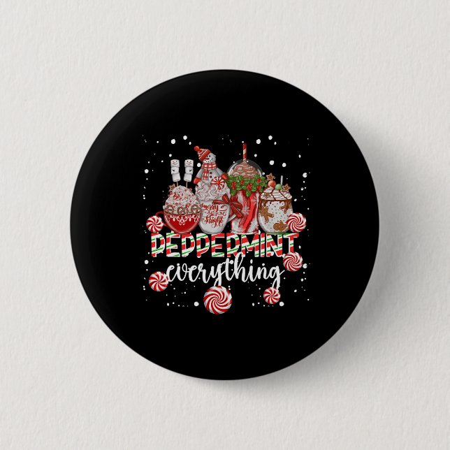 Badge Rond 5 Cm Christmas Peppermint Everything Coffee Chocolate M (Devant)