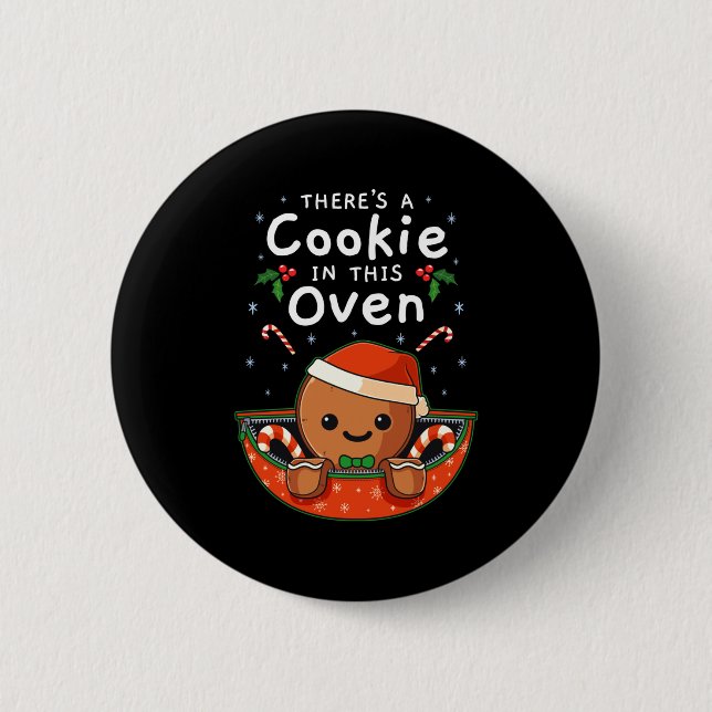 Badge Rond 5 Cm Christmas Pregnancy Gingerbread Man Baby Cookie In (Devant)