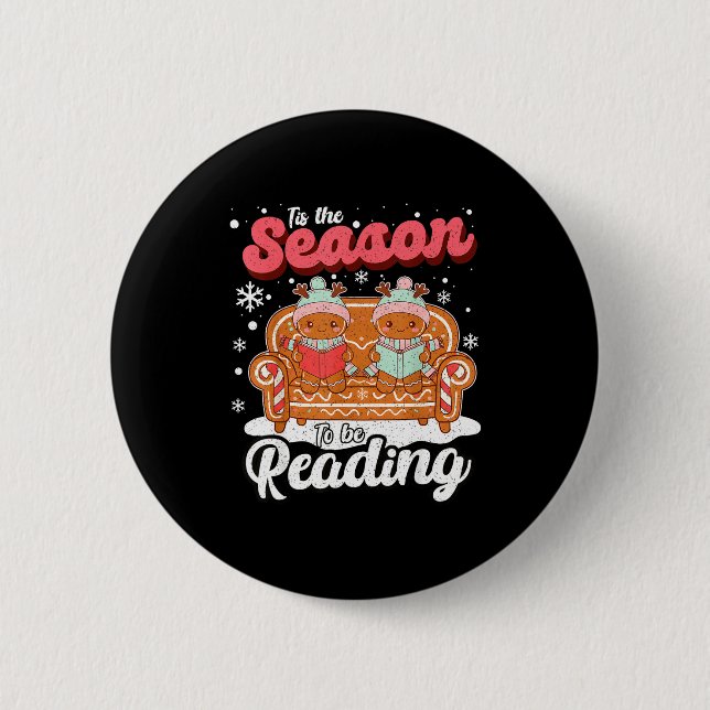 Badge Rond 5 Cm Christmas School Teacher Retro Librarian Groovy Xm (Devant)