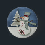 Badge Rond 5 Cm Christmas Snowman<br><div class="desc">Noël whimsical Snowman bouton.. cadeaux idéaux pour noël .. par Ricaso</div>