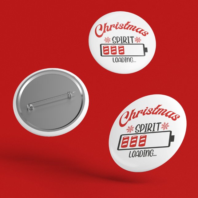 Badge Rond 5 Cm Christmas Spirit Chargement Funny Holiday (Créateur téléchargé)