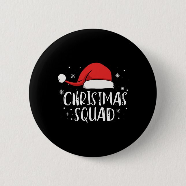 Badge Rond 5 Cm Christmas Squad Light Red Santa Hat Family Matchin (Devant)