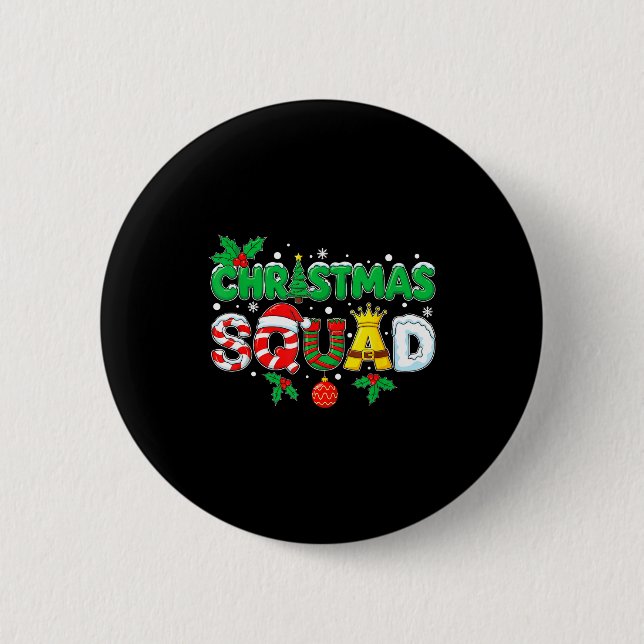 Badge Rond 5 Cm Christmas Squad Santa Dabbing Elf Family Matching  (Devant)