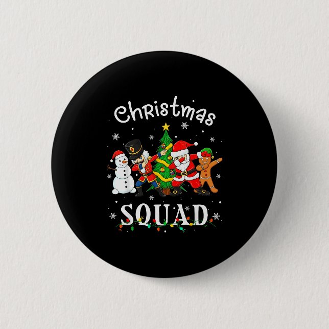Badge Rond 5 Cm Christmas Squad Santa Dabbing Elf Family Matching  (Devant)