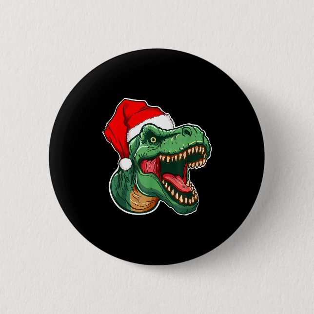 Badge Rond 5 Cm Christmas T-rex  (Devant)