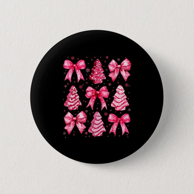 Badge Rond 5 Cm Christmas Tree Nk Cake Coquette Christmas Xmas Gir (Devant)