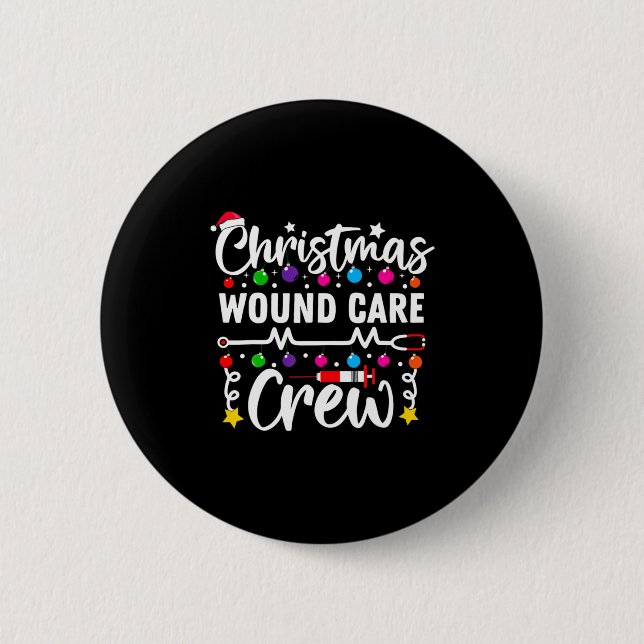 Badge Rond 5 Cm Christmas Wound Care Crew Nurse Xmas Nursing Rn Lp (Devant)
