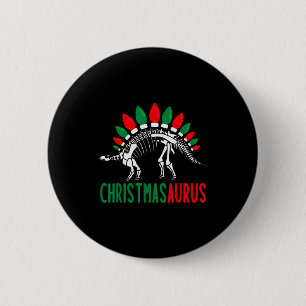 Badge Rond 5 Cm Christmasaurus Joli Dinosaure de Noël Arbre Rex Di