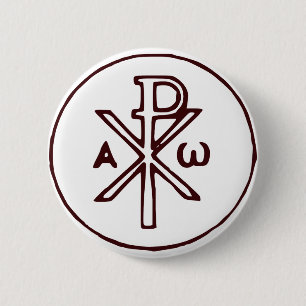 Badge Rond 5 Cm Christogramme sacré Chi-Rho Beaux-Arts