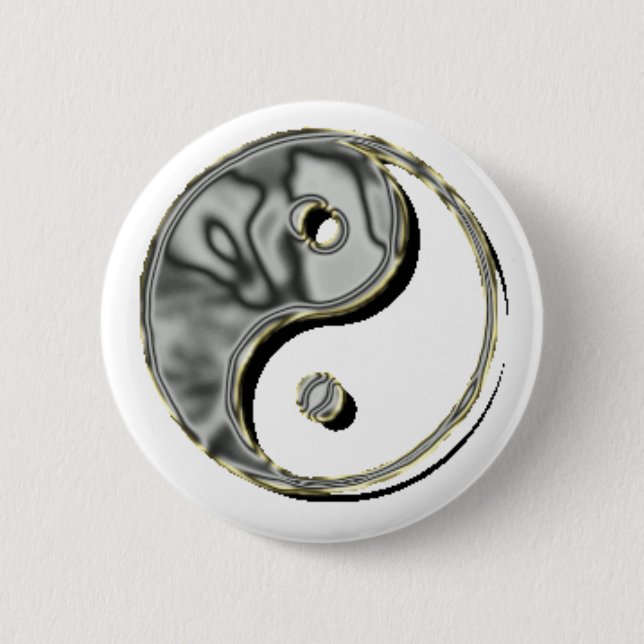 Badge Rond 5 Cm Chrome de Yin Yang (Devant)