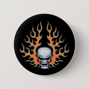 Badge Rond 5 Cm Chromeboy - flammes