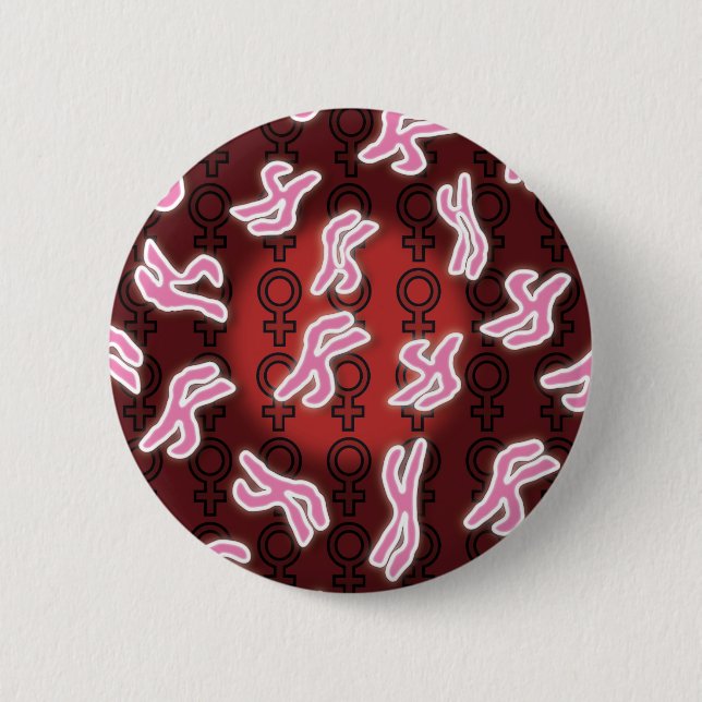 Badge Rond 5 Cm Chromosomes féminin Science (Devant)