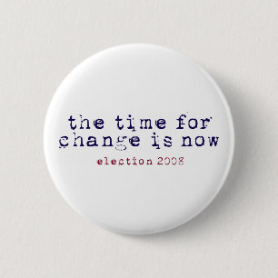 Badge Rond 5 Cm Chronométrez pour le changement - l'élection 200