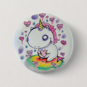 Badge Rond 5 Cm Chubbles la licorne