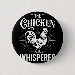 Badge Rond 5 Cm Chuchoteur de poulet éleveur de volaille Coq _2