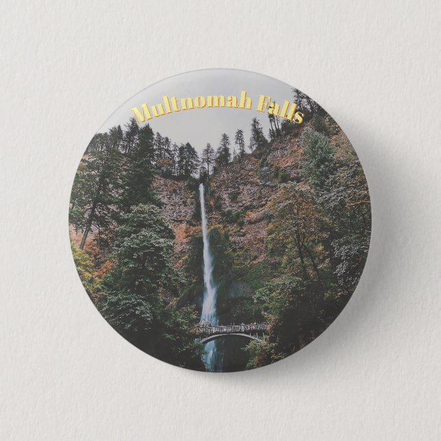 Badge Rond 5 Cm Chutes de Multnomah (Devant)