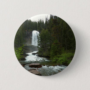 Badge Rond 5 Cm Chutes de Virginie au parc national Glacier