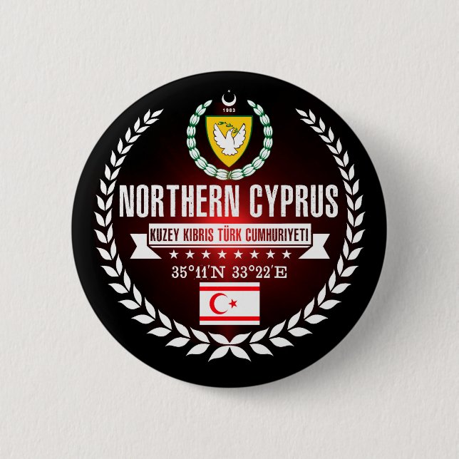 Badge Rond 5 Cm Chypre du Nord (Devant)