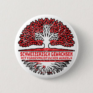Badge Rond 5 Cm Chypre du Nord Nord-chypriote Suisse Suisse Arbre