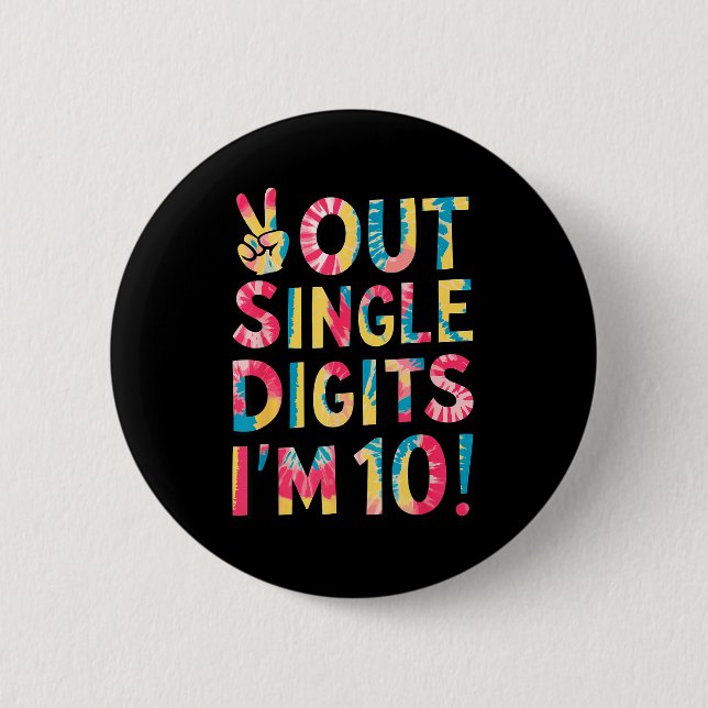 Badge Rond 5 Cm Ciao les chiffres simples J'ai 10 ans 10e annivers (Devant)
