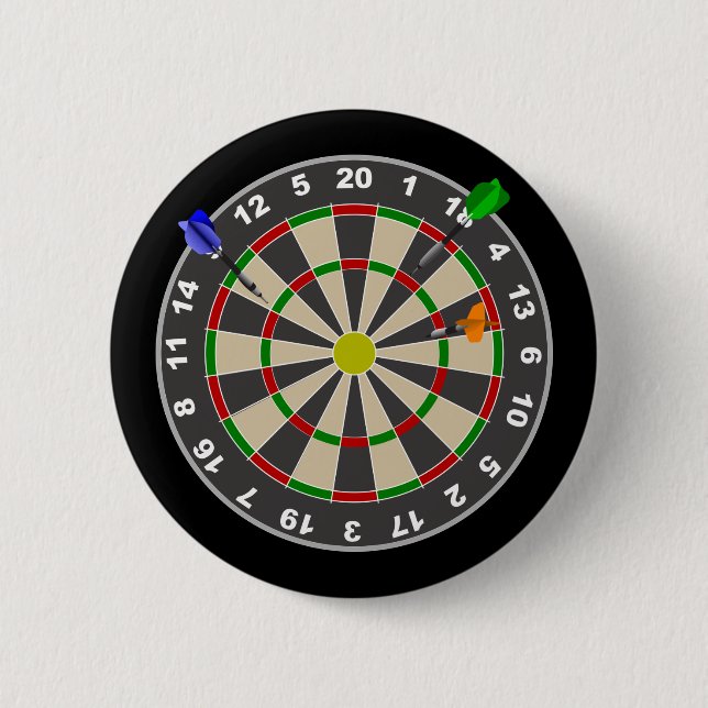Badge Rond 5 Cm Cible de flechettes (Devant)