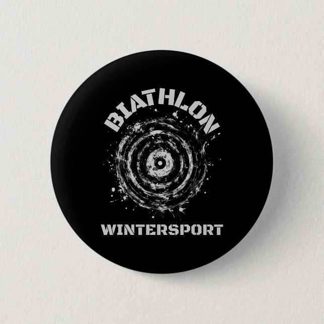 Badge Rond 5 Cm Cible de sport d'hiver de biathlon (Devant)