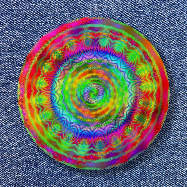 Badge Rond 5 Cm Cible Tie-dye (Tiedye Target Pinback Button)