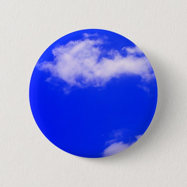 Badge Rond 5 Cm Ciel bleu clair et nuages blancs (Devant)