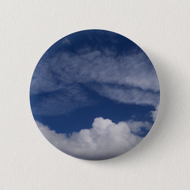 Badge Rond 5 Cm ciel bleu nuages cool (Devant)