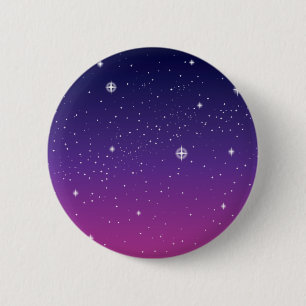 Badge Rond 5 Cm Ciel nocturne étoilé violet foncé