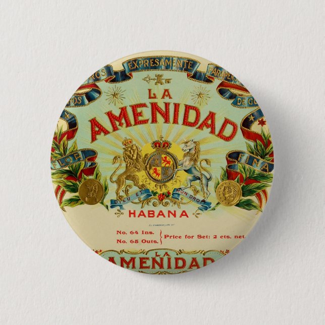 Badge Rond 5 Cm Cigares d'Amenidad de La (Devant)