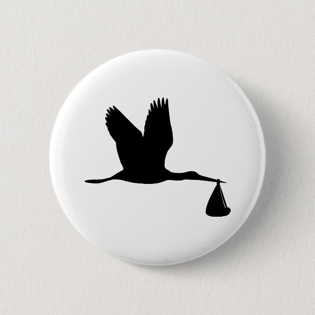 Badge Rond 5 Cm Cigogne - bébé (Devant)