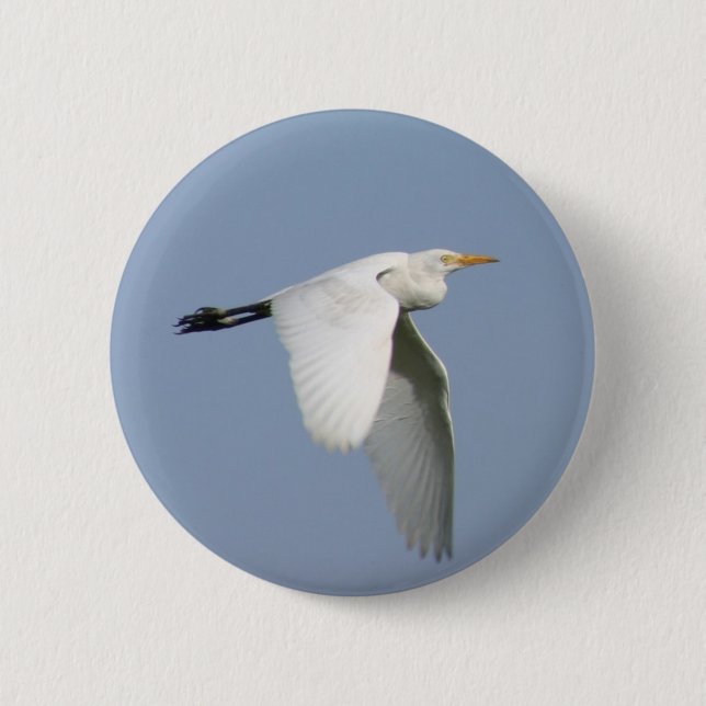 Badge Rond 5 Cm Cigogne de vol (Devant)
