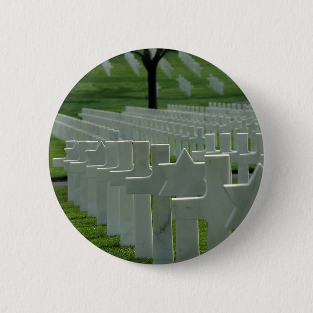 Badge Rond 5 Cm Cimetière de la deuxième guerre mondiale, Jour du (Devant)