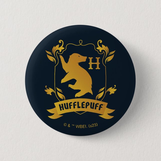 Badge Rond 5 Cm Cimetière de maison HUFFLEPUFF™ Orné (Devant)