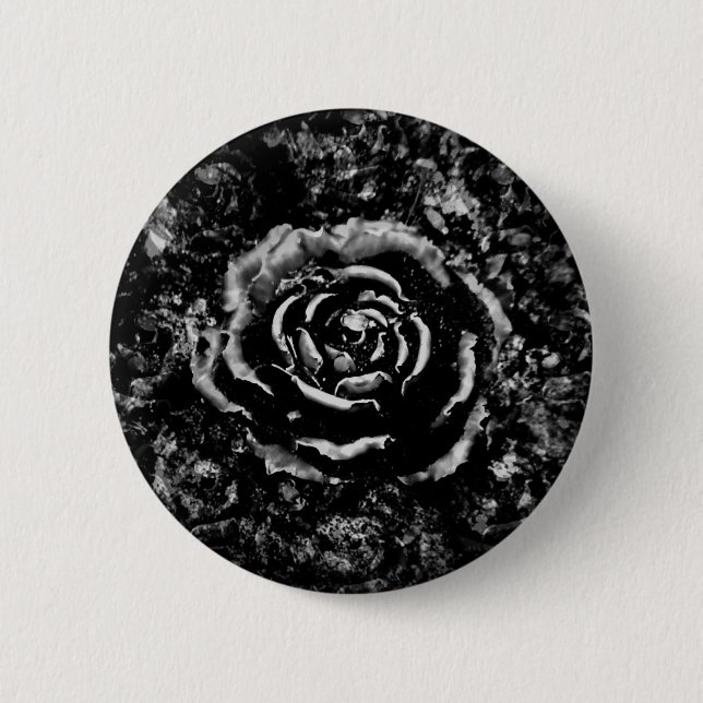 Badge Rond 5 Cm Cimetière noir romantique rose Bouton gothique (Devant)