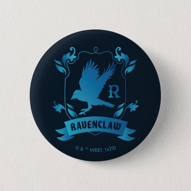 Badge Rond 5 Cm Cimier de maison ORNÉ RAVENCLAW™ (Devant)