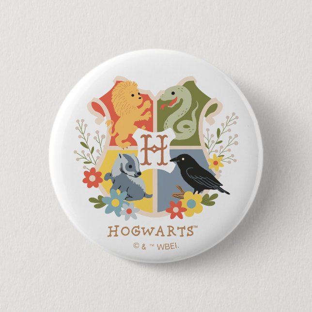 Badge Rond 5 Cm Cimier HOGWARTS™ (Devant)