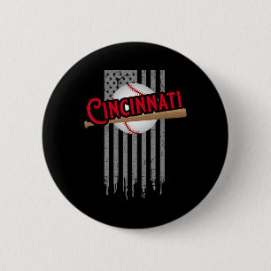Badge Rond 5 Cm Cincinnati Oh Etats-Unis Drapeau Les Reines Chip C