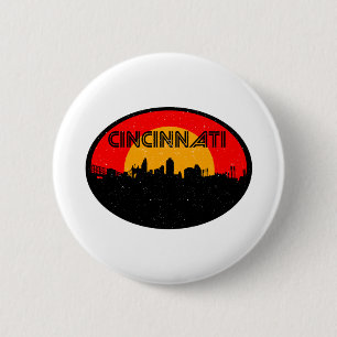 Badge Rond 5 Cm Cincinnati Red Black Oval City