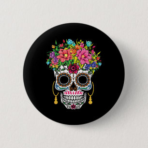 Badge Rond 5 Cm Cinco De Mayo Crâne à sucre Dia De Los Muertos Jou