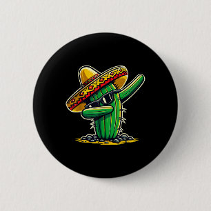 Badge Rond 5 Cm Cinco De Mayo Dabbing Cactus Funny Mexicains Garço