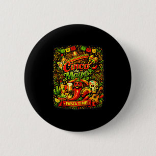 Badge Rond 5 Cm Cinco de mayo, faisons la fête, fête mexicaine Cin
