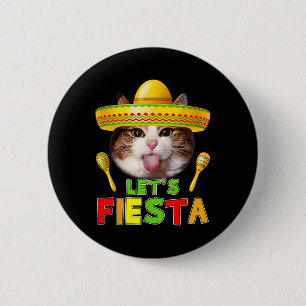 Badge Rond 5 Cm Cinco De Mayo Meow Lets Fiesta Mexican Cactus Cute